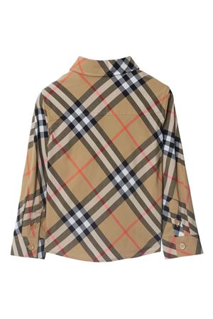 camicia in cotone marrone BURBERRY KIDS | 8089804B9368